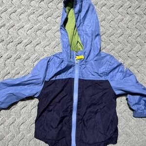 Cherokee Blue Navy Colorblock Hooded Windbreaker Jacket 18 Months Baby Boy